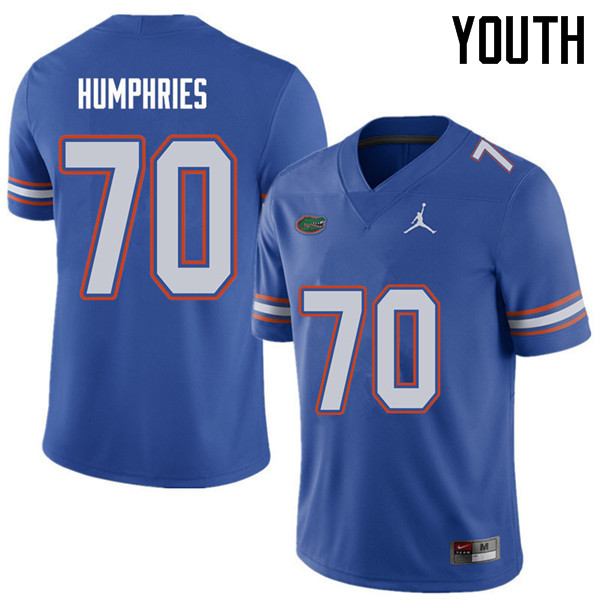 Jordan Brand Youth #70 D.J. Humphries Florida Gators College Football Jerseys Sale-Royal - Click Image to Close